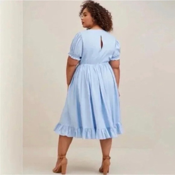 torrid Cinderella Light Blue Puff Sleeve Midi Dress - Picture 2 of 2